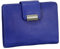 Leder Damen Geldbörse Portemonnaie Geldbeutel XXL mit Druckknopf 10 cm Farbe Royalblau
