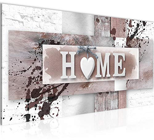 Runa Art Tableau Decoration Murale Home Coeur 1 Partie Moderne Toile non tissée Salon Salle Slogan Gris Rose 504512b