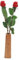 JustPaperRoses Wachs-Rosen zum 16. Hochzeitstag, 2 Stiele, 45,7 cm hoch, mit Vase