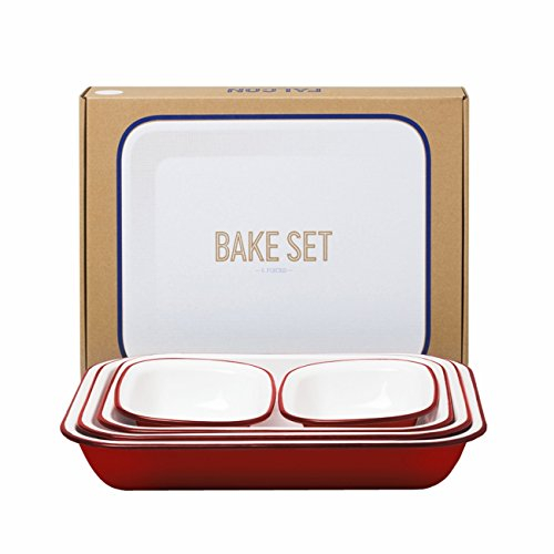 Falcon Enamelware Bake Set Pillarbox Red, Great Home and Cookware Accessory Range