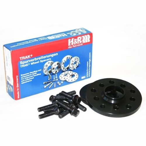 H&R DR-System Spürverbreiterungsatz 10mm pro Achse - Lochkreis 4x100/108 - Mittenzentrierung 57,1mm - System M12x1,5 - kompatibel mit Audi/BMW/Seat/Skoda/Volkswagen - Schwarz