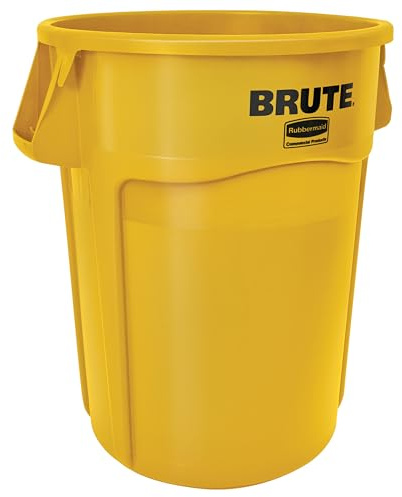 Rubbermaid Commercial Products Vented Brute Container | Large Heavy-Duty Waste Bin | 167 l, Yellow