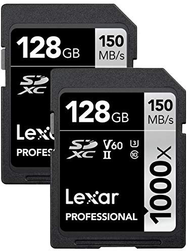 Lexar Professional Carte SDXC Lot de 2 128GB 2 Pack Noir