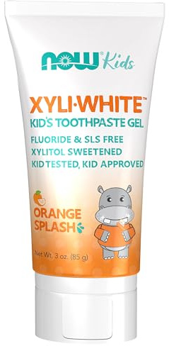 NOW Foods Solutions, Xyliwhite™ Toothpaste Gel for Kids, Orange Splash Flavor, Kid Approved! 3-Ounce, packaging may vary
