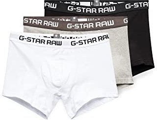G-Star RAW Herren Classic Trunks 3-Pack, Mehrfarben (Black/Grey Htr/White D03359-2058-6172), S