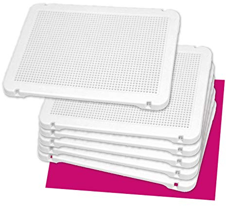 Miniland 6 weiße Steckplatten für Mosaikstecker, 30x21cm-31825