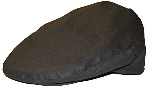 DH Quality Men's Gent's Traditional Fully Lined Wax Waxed Water Shower Resistant Cotton Flat Cap Available in Brown, Olive and Navy (Medium (57cm), Brown)