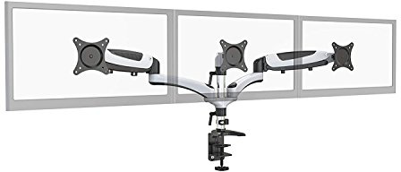 Amer Mounts | 15-29 LED LCD Monitor Arm | Hydra3 Gas Spring Loaded Articulating Arm | Triple | Clamp and Grommet Base