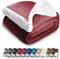 Gräfenstayn® Dicke Kuscheldecke flauschig & super weich - warme Sherpa-Fleecedecke in Lammfell-Optik als Wohndecke, Tagesdecke & Sofadecke - Überwurf Decke Sofa & Couch (Bordeaux 200x150)