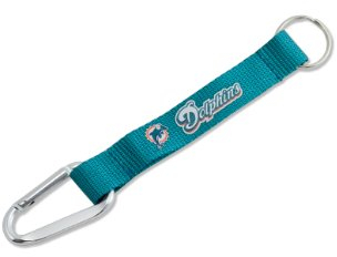 aminco Carabiner Lanyard Keychain NFL Miami Dolphins Karabiner Schlüsselband Schlüsselanhänger, Teamfarbe, 5