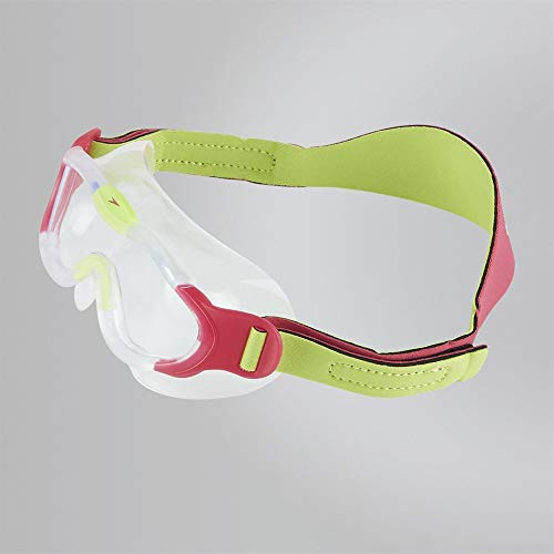 Speedo Infant Biofuse Sea Squad Mask Swimming Goggles | UV Protection | Anti-Fog | Adjustable Fit | Vibrant Colours, Clear/Pink, One Size