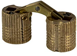 Gedotec Scharniere - verdecktes Einbohrscharnier | 1 Stück Möbelscharnier aus Messing | ZYSA | Einbohrband für Holz-Dicke 17-22 mm | Schrankscharnier rund für Bohr-Ø: 12 mm | Öffnungswinkel 180°