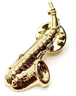 Miniblings Saxophon Brosche Pin Anstecker Saxofon Sax Saxofonist Jazz Gold MINI - Handmade Modeschmuck I Anstecknadel Button Pins