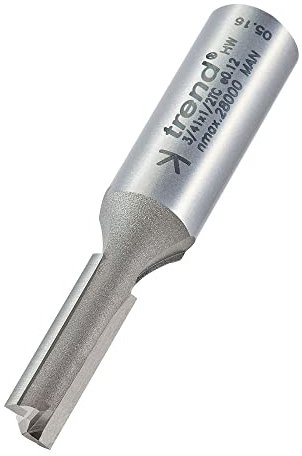 Trend Professional Straight Two Flute Router Cutter, 1/2 Inch Shank, 8mm Cut Diameter, Tungsten Carbide Tipped, 3/41X1/2TC