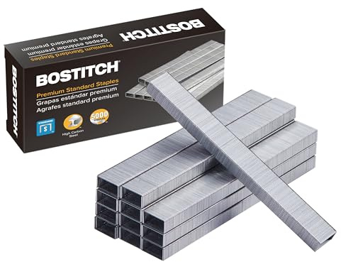 Bostitch Office Premium Standard Staples, 1/4 Full Strip, Box of 5,000 Staples