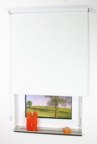 Liedeco Verdunklungsrollo, 62 x 180 cm, unifarben, Schwarz, weiß, 062 X 180 cm
