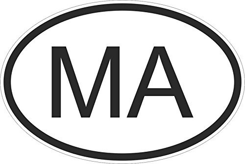 Akachafactory Autocollant Sticker Drapeau Oval Code Pays Voiture Moto Maroc marocain ma