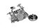 Schlagzeug Abzeichen mit Geschenk Tasche Unique Silber Metall Design