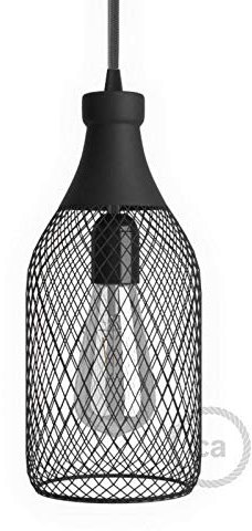 creative cables Abat-Jour Cage Bouteille Jéroboam en métal - Noir