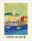 Pacifica Island Art - Côte d'Azur (Französisch Riviera) - Hafen von Saint Tropez - SNCF - Retro Eisenbahn Plakat von Roger Bezombes c.1966 - Kunstdruck 28 x 36 cm