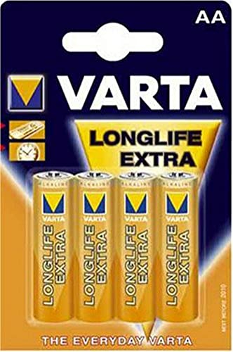 Varta Longlife Extra Lot de 4 Piles alcalines AA Mignon