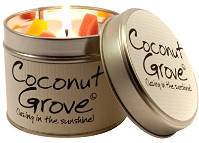 Lily-Flame Coconut Grove Tin, White, 7.7cm l x 7.7cm w x 6.6cm h