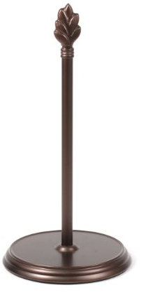 Spectrum Diversified Leaf Cast Iron Dispenser, Nature-Inspired Kitchen Countertop Paper Towel Holder, Holds Both Standard & Jumbo Rolls, Bronze
