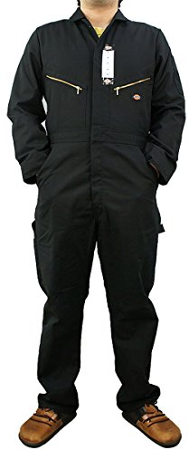 Dickies Herren Deluxe Twill Long Sleeve Coverall Arbeitsoverall, Schwarz V1, Large Hoch