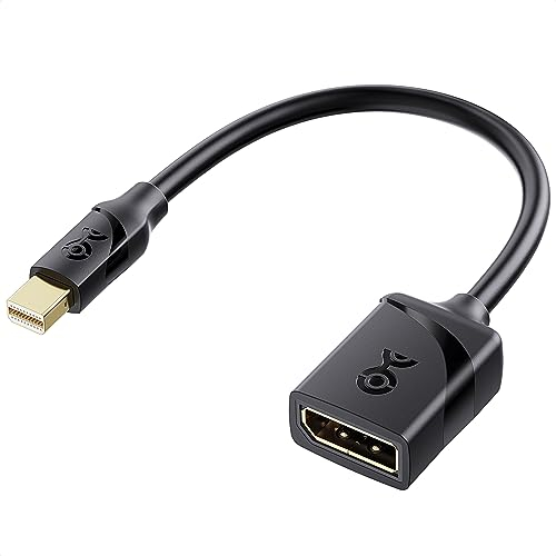 Cable Matters Adaptateur Mini DisplayPort vers DisplayPort (Mini DP vers DP) en Noir - Prêt pour la résolution 8K - Compatible Port Thunderbolt et Thunderbolt 2