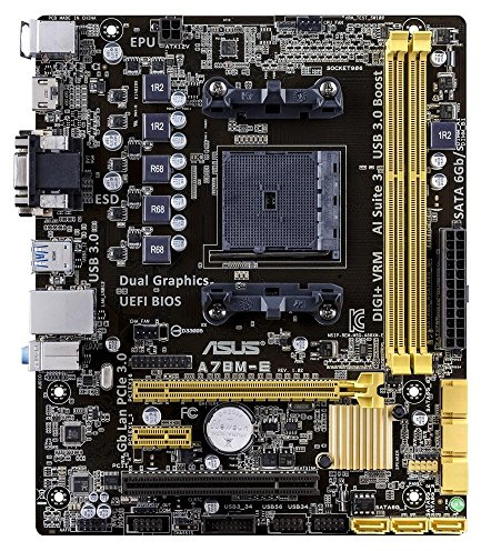 Asus A78M-E Micro ATX Motherboard (1 x PCI Express 3.0 x16, AMD A78, DDR3, DVI-D, VGA, Socket FM2+)