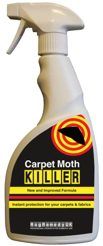 RugRemedyUK Carpet Moth Killer Spray 1 Litre - Safe Moths Killer, Gentle Moths Repellent for Home, Rooms, Non-Staining Carpet Beetle Spray, Moth Repellent for Wardrobes, Prevention for 3 Months