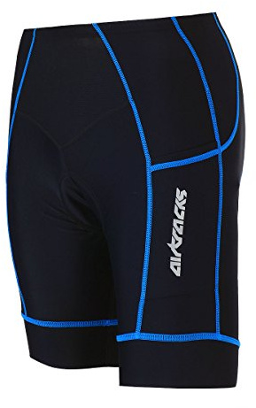 Airtracks Herren Funktions Fahrradhose Kurz Pro - Radhose - Radlerhose - 3D Coolmax gepolstert - Atmungsaktiv - UV Schutz - Schnelltrocknend - Reflektoren