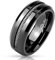 Bungsa 60 (19.1) Herrenring Schwarzer Ring mit Kabel Mittelring für Männer Edelstahl 60 62 64 67 70 (Damen Fingerring Partnerringe Verlobungsringe Trauringe Damenring Edelstahlring Chirurgenstahl)