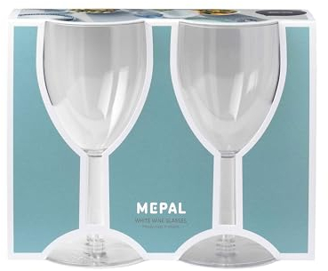 Mepal Weißweinglas Set 2-teilig, 200 ml, Weingläser aus Kunststoff, Outdoor-Gläser für Camping und Unterwegs, Leicht & Transparent