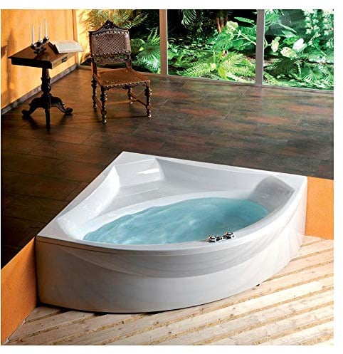 Eckbadewanne ROSANA 150x150x49cm, weiß, mit Wannenschürze und Wannenfüßen