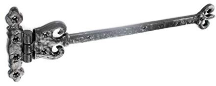 Pair of Antique Black Gate Door Hinges – 290mm