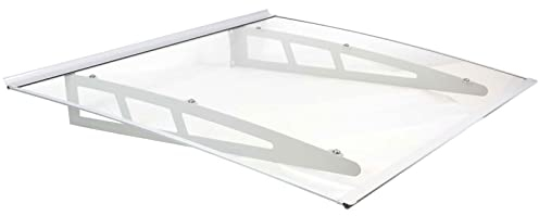 TRUTZHOLM Vordach für Haustür aus Aluminium und Polycarbonat 145 x 100 cm Haustürvordach Pultvordach Türdach Türvordach Haustür Dach