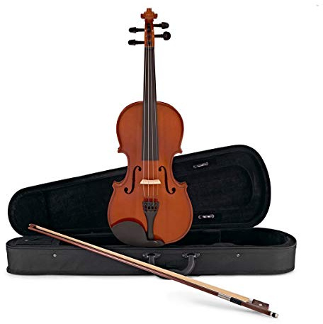 Schüler-Violine von Gear4music 4/4 | Für Schüler ab 11 Jahren, massive Fichtendecke und Ahornboden, elegante Jujube-Wirbel, Bogen