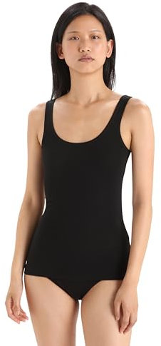 Icebreaker Damen Siren Tank Top - Sporttop Damen - Merinowolle Unterwäsche - Schwarz, XL