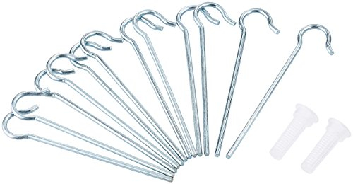 Royal Gardineer Zubehör zu Perlschlauch: Rostfreie Befestigungshaken für Schläuche & Kabel bis Ø 12 mm,12er-Set (Flacher Perlschlauch, Wasserschläuche Bewässerung, Rasensprenger)
