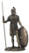 wu Römischer Krieger mit Speer und Schild Statue Bronze Metallisch