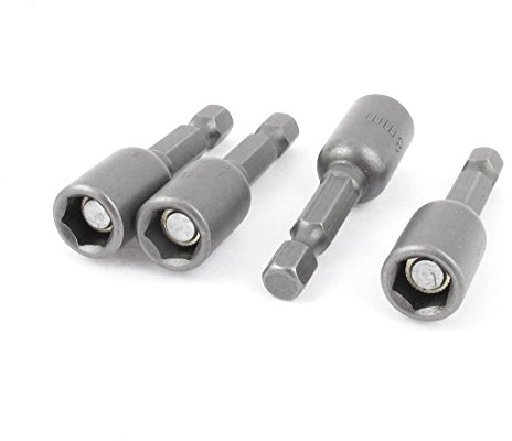 sourcing map 5 Stück 48mm Länge 8mm Sechskant Magnetmutter Einsatzteil Bit Adapter