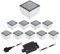 ledscom.de 10er-Set LED Pflasterstein CUS Bodenleuchte für außen, kalt-weiß, 230V, 10x10cm