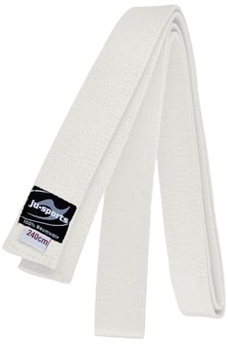Ju-Sports Budogürtel weiß 100% Baumwolle 4 cm breit - Hautfreundlicher Kampfsport Gürtel mit exzellenter Feuchtigkeitsaufnahme für Budo, Judo, Karate, Kickboxen & mehr