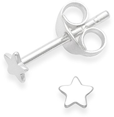 Heather Needham Sterling Silver Star Earrings - TINY TINY Flat star studs - SIZE: 3.5mm - Gift Boxed. B41HN/5148