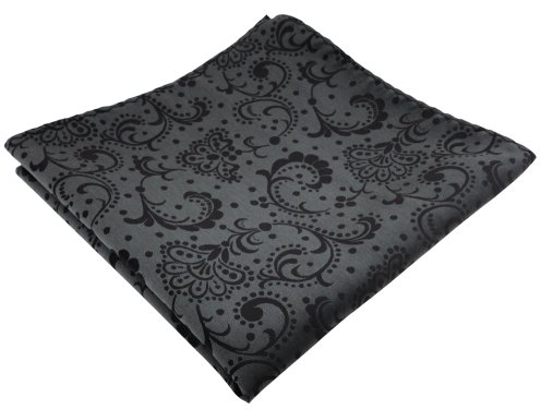 TigerTie Designer Einstecktuch in anthrazit schwarz gemustert