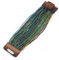 Avalaya Bracelet de perles en verre multirang Paon Vert pomme Bleu Marron clair Fermoir en bois Taille L 19 cm