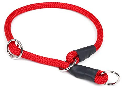 Mystique® Halsband Nylon rund mit Zugbegrenzung 8mm rot 50cm