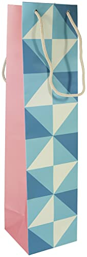 Clairefontaine - Ref 201748C - Graphic Bottle Gift Bag (Single Bag) - 10 x 10 x 40cm in Size, Rope Carry Handles - Suitable for Wine Bottles & Spirits