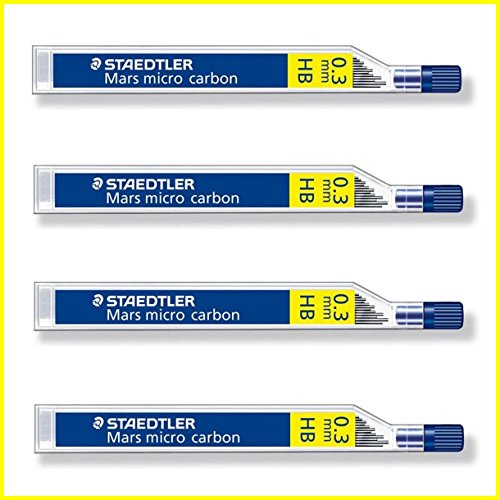 STAEDTLER Mars micro carbon 250 0.3mm HB - Pencil lead refills - 4 Tubes / Packs (48 Leads) HB